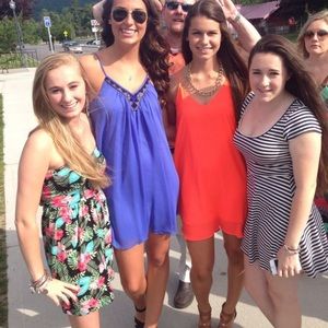 Express Flowy Blue Slip Dress